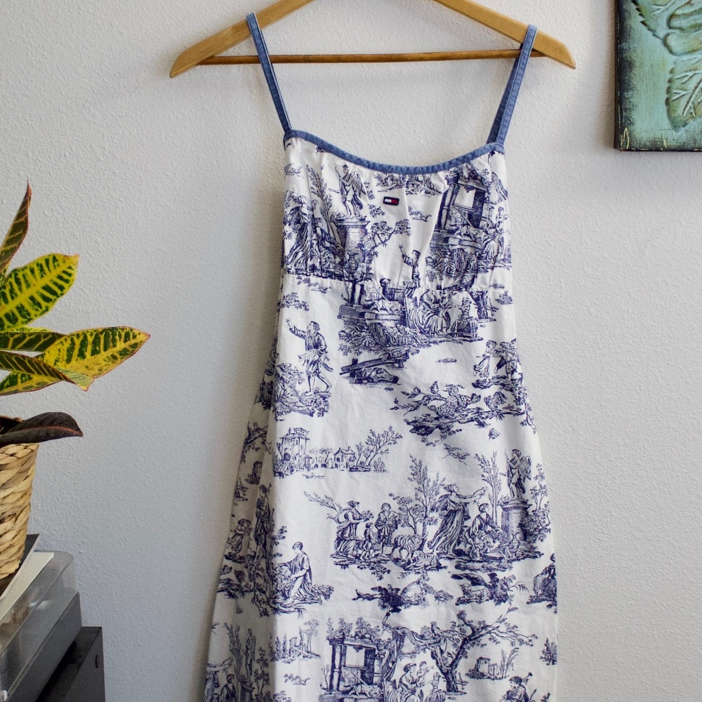 Tommy Jeans Vintage Blue and White Dress